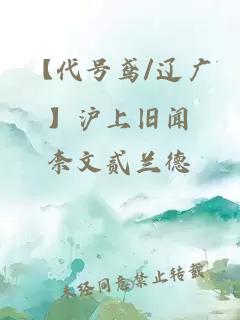 【代号鸢/辽广】沪上旧闻